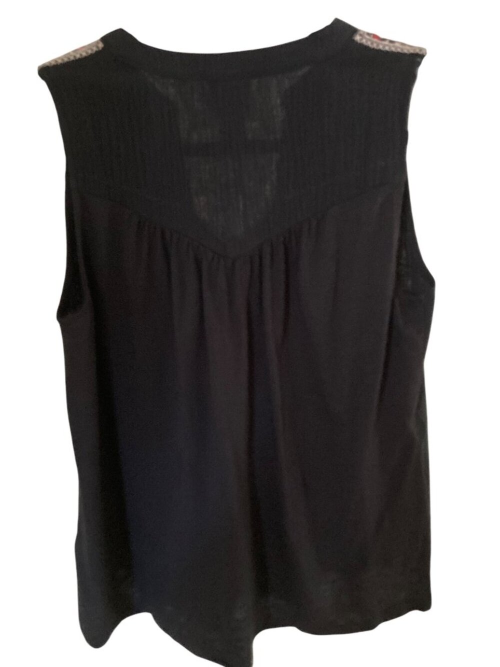 Knox Rose Keyhole Neck Tank Top V-Neck Blouse Black XS NWT - Picture 4 of 5